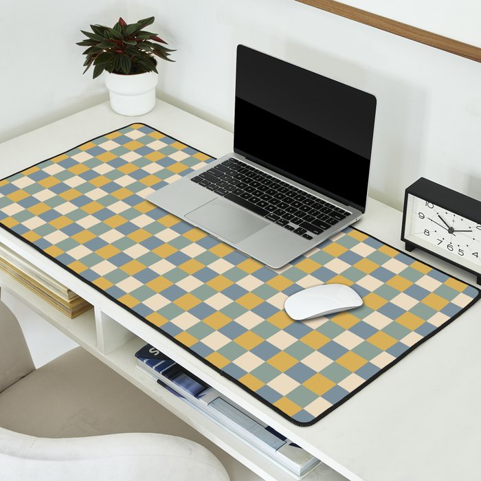 Checkered Multicolor Pattern XXVI Natural Summer Desk Mat Gallery Image 2