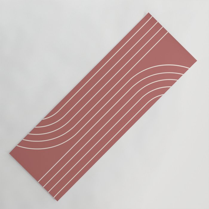 Minimal Line Curvature XXIX Rose Mid Century Modern Arch Abstract Yoga Mat Gallery Image 1