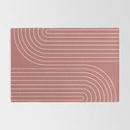 Minimal Line Curvature XXIX Rose Mid Century Modern Arch Abstract Rug Gallery Image 2