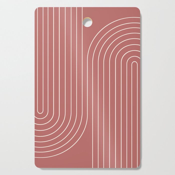 Minimal Line Curvature XXIX Rose Mid Century Modern Arch Abstract Cutting Board Gallery Image 1