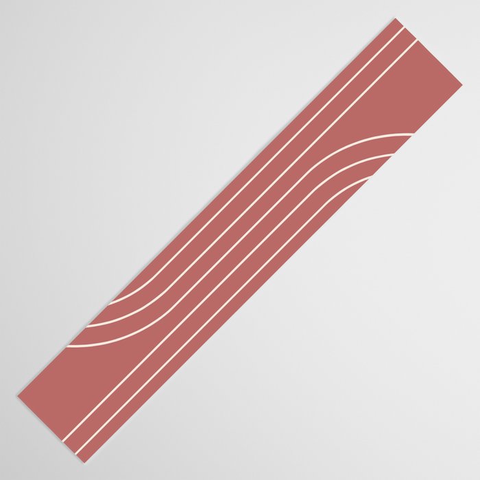 Minimal Line Curvature XXIX Rose Mid Century Modern Arch Abstract Table Runner Gallery Image 3