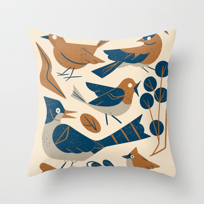 Woodland Songbirds Throw Pillow Gallery Image 6