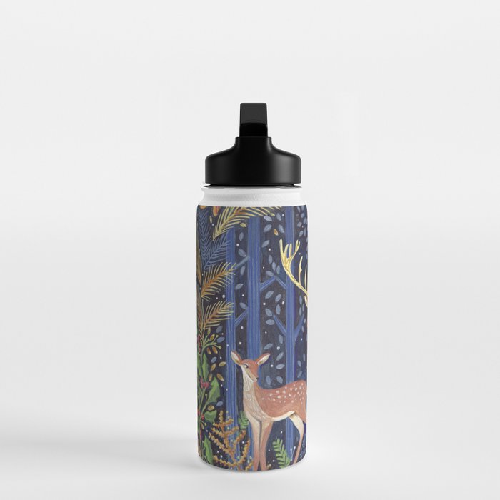 Woodland Animals in Dark Forest Water Bottle Gallery Image 3