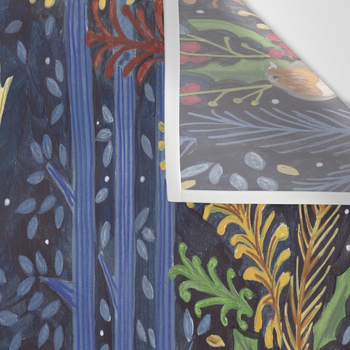Woodland Animals in Dark Forest Wall Tapestry Gallery Image 3