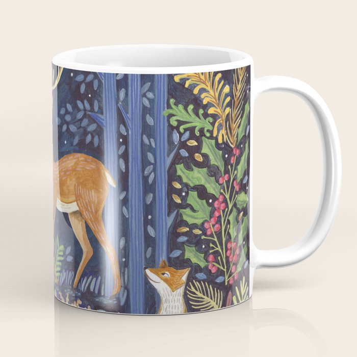 Woodland Animals in Dark Forest Coffee Mug Gallery Image 1