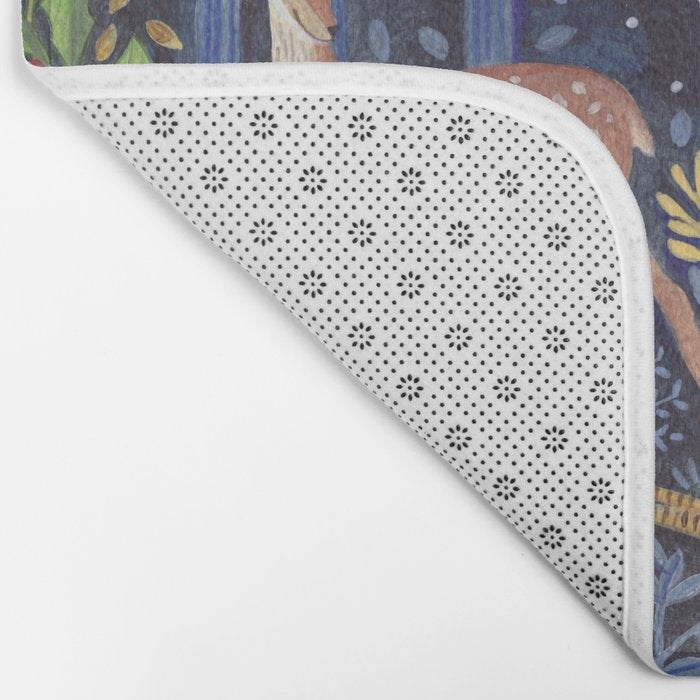 Woodland Animals in Dark Forest Bath Mat Gallery Image 2