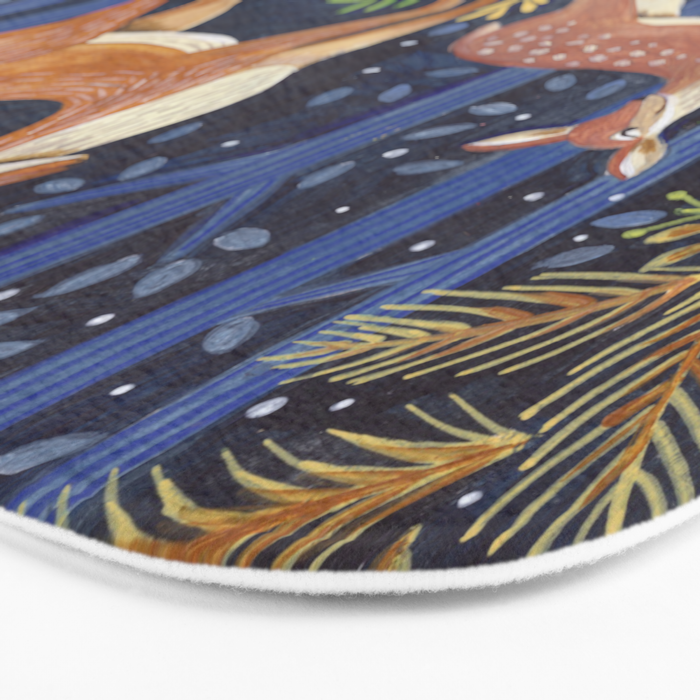 Woodland Animals in Dark Forest Bath Mat Gallery Image 3