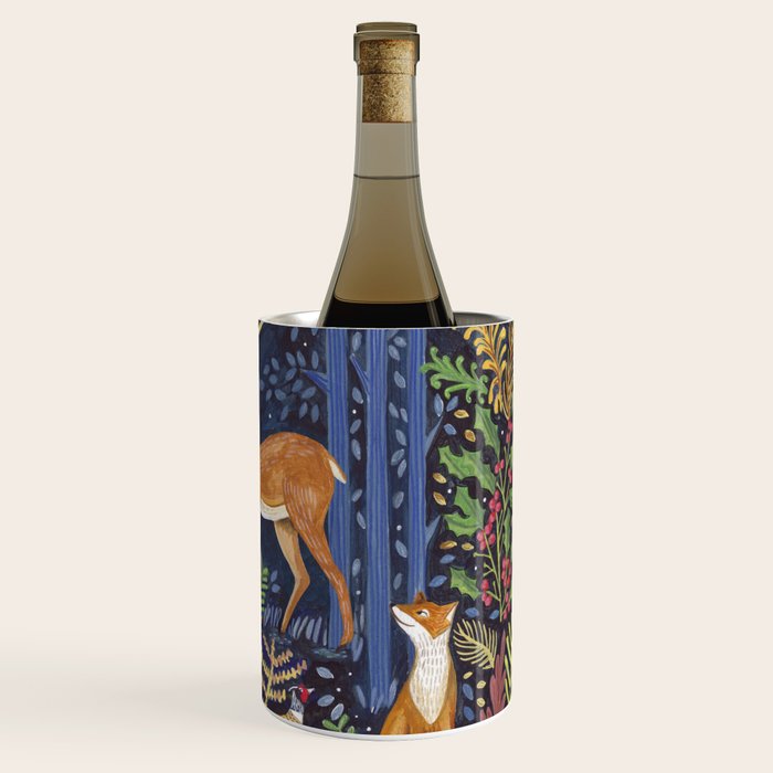 Woodland Animals in Dark Forest Wine Chiller Gallery Image 3