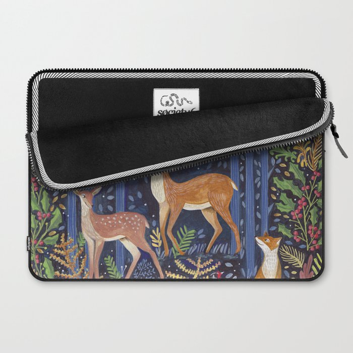 Woodland Animals in Dark Forest Laptop Sleeve Gallery Image 2