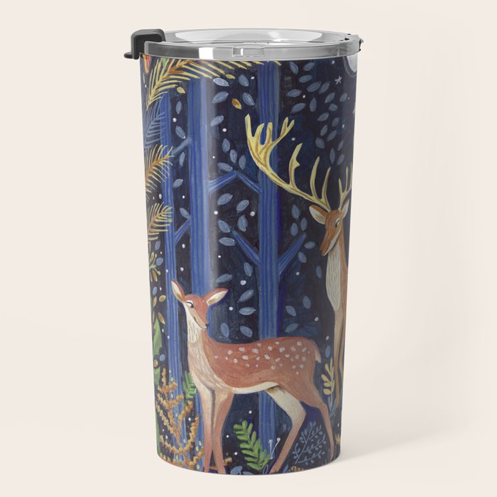 Woodland Animals in Dark Forest Travel Mug Gallery Image 3