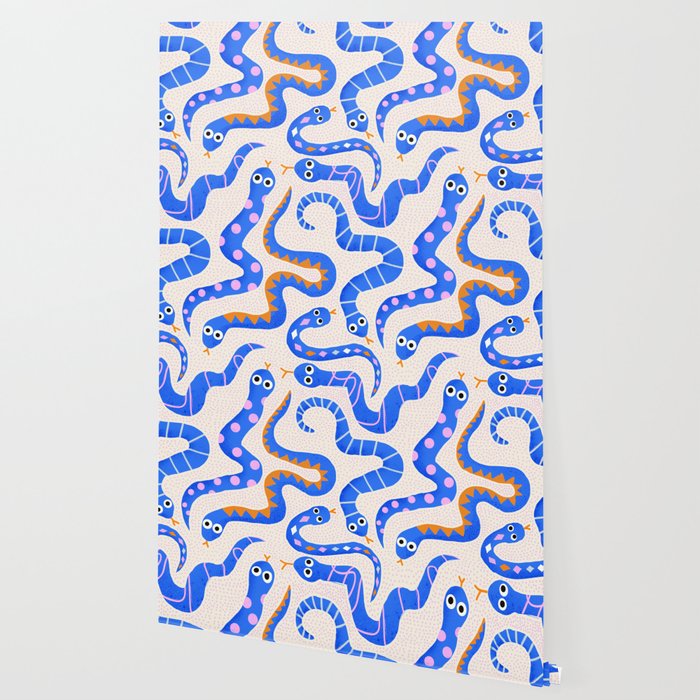 Blue Snakes Pattern Wallpaper Gallery Image 2