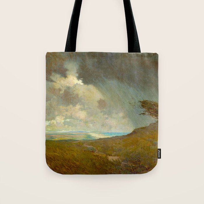 Granville Redmond - Coastal Storm Landscape Oil Painting Tote Bag Gallery Image 1