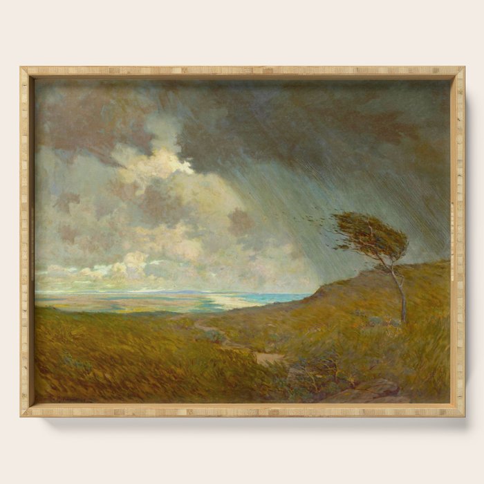 Granville Redmond - Coastal Storm Landscape Oil Painting Serving Tray Gallery Image 1