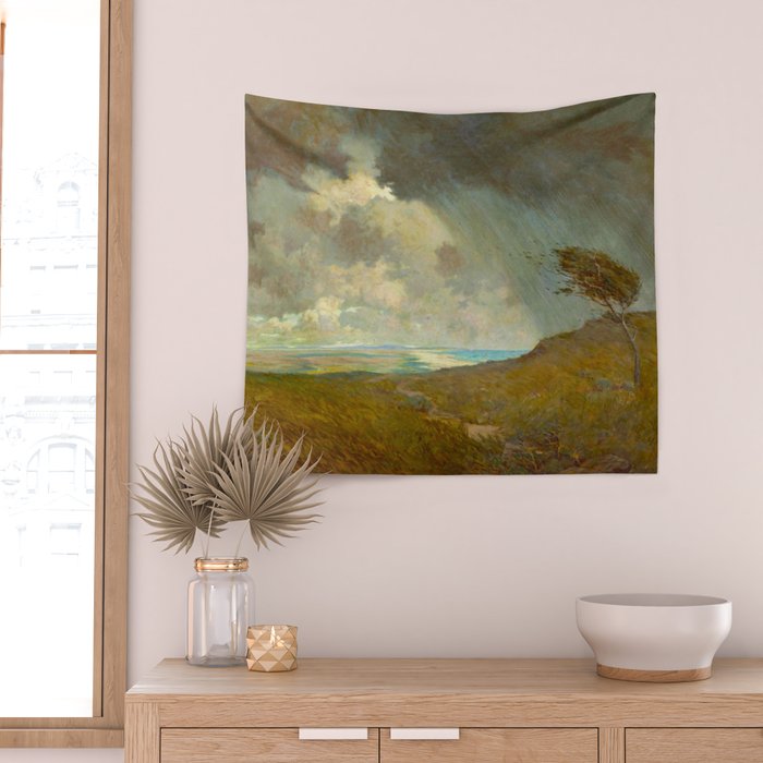 Granville Redmond - Coastal Storm Landscape Oil Painting Wall Tapestry Gallery Image 2