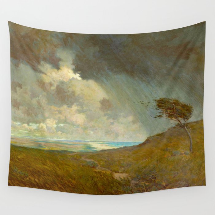 Granville Redmond - Coastal Storm Landscape Oil Painting Wall Tapestry Gallery Image 4