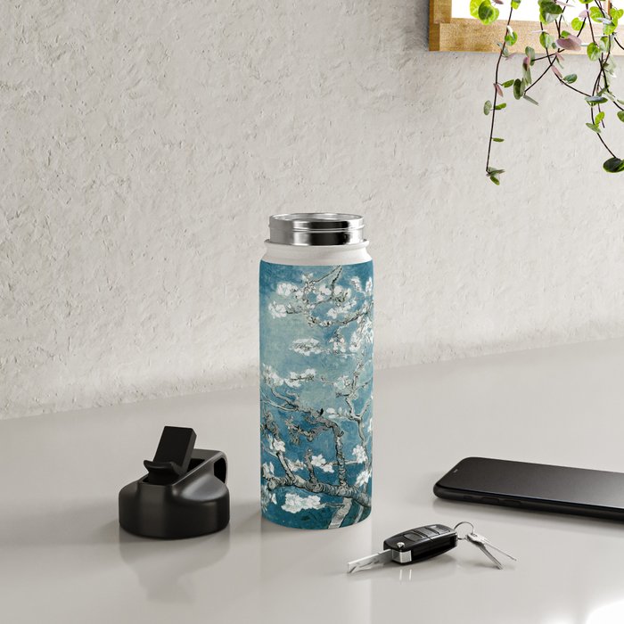 Vincent Van Gogh Almond Blossoms Teal Water Bottle Gallery Image 4