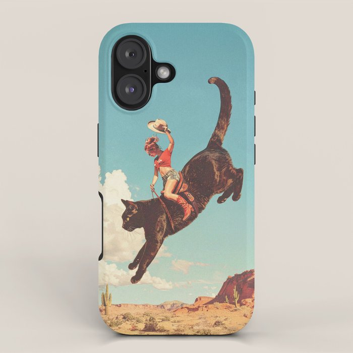 Meehaw - Rodeo Cat Cowgirl Bronc iPhone Case Gallery Image 1