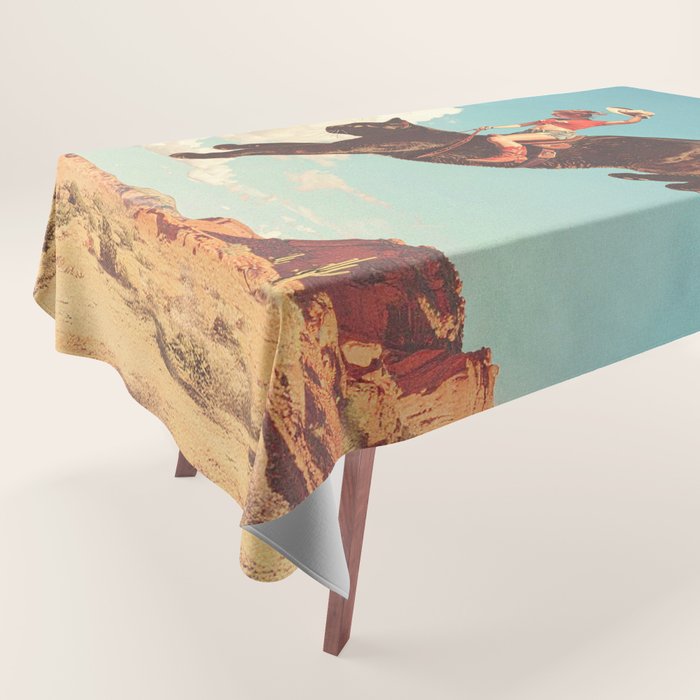 Meehaw - Rodeo Cat Cowgirl Bronc Tablecloth Gallery Image 1