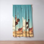 Meehaw - Rodeo Cat Cowgirl Bronc Window Curtain Gallery Image 3