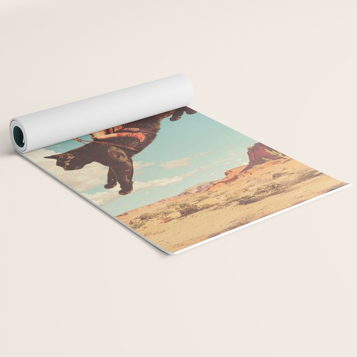 Meehaw - Rodeo Cat Cowgirl Bronc Yoga Mat Gallery Image 2