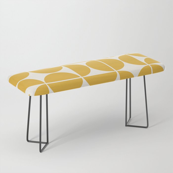 Mid Century Modern Bauhaus Pattern Yellow Bench