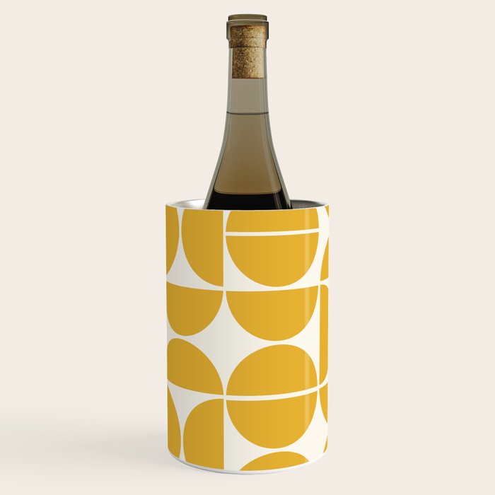 Mid Century Modern Bauhaus Pattern Yellow Wine Chiller Gallery Image 2