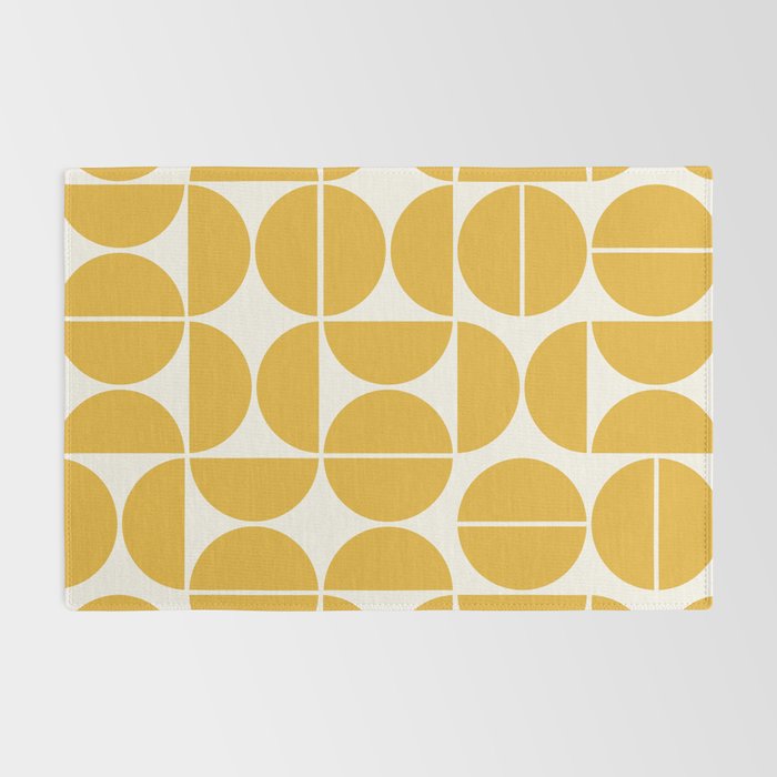 Mid Century Modern Bauhaus Pattern Yellow Rug Gallery Image 2
