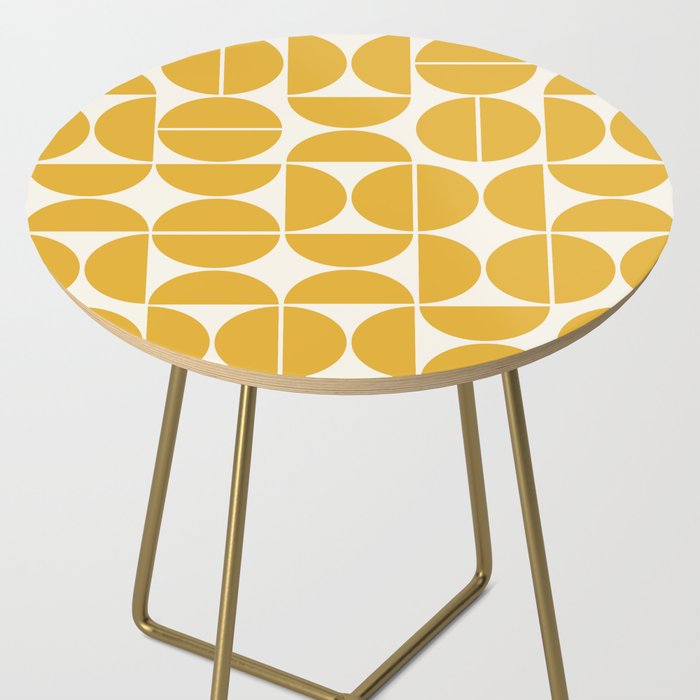 Mid Century Modern Bauhaus Pattern Yellow Side Table Gallery Image 2
