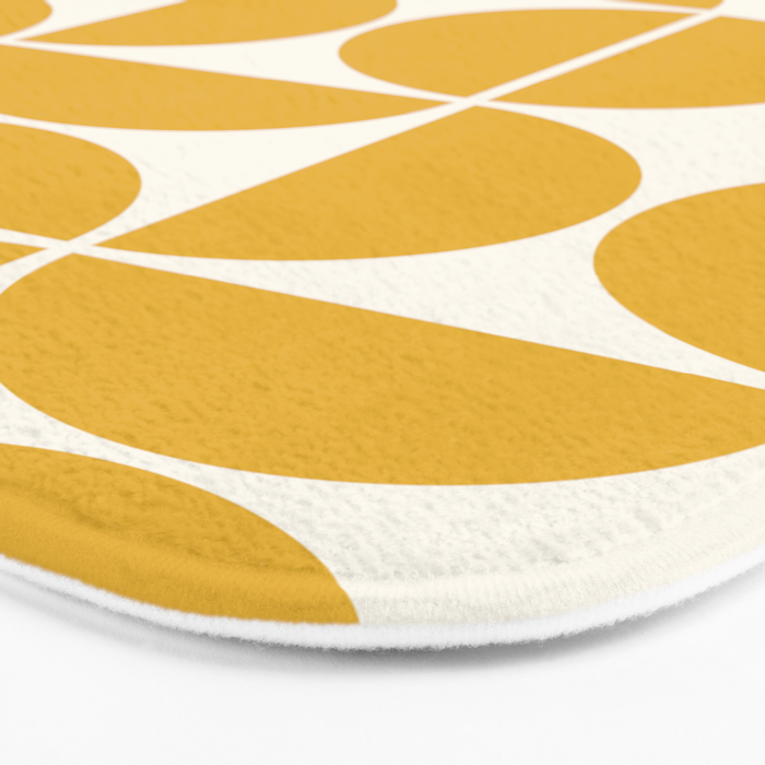 Mid Century Modern Bauhaus Pattern Yellow Bath Mat Gallery Image 3