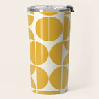Mid Century Modern Bauhaus Pattern Yellow Travel Mug Gallery Image 2