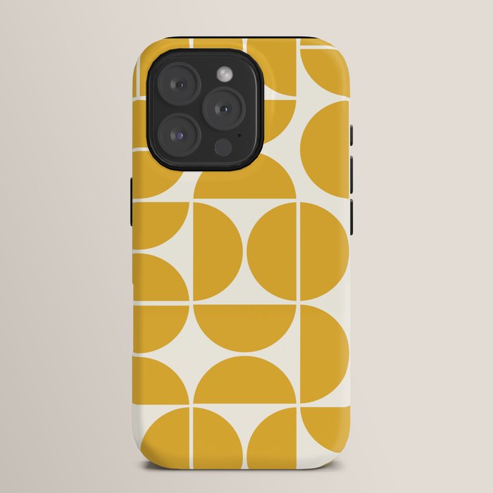Mid Century Modern Bauhaus Pattern Yellow iPhone Case Gallery Image 15