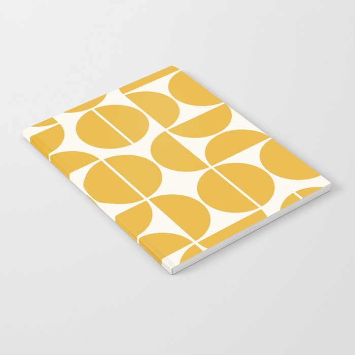 Mid Century Modern Bauhaus Pattern Yellow Notebook Gallery Image 2