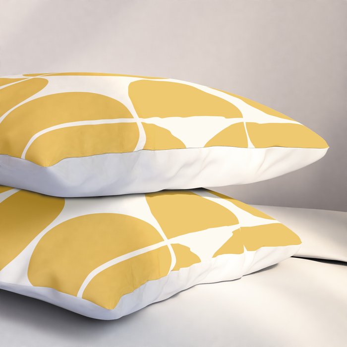 Mid Century Modern Bauhaus Pattern Yellow Pillow Sham Gallery Image 3