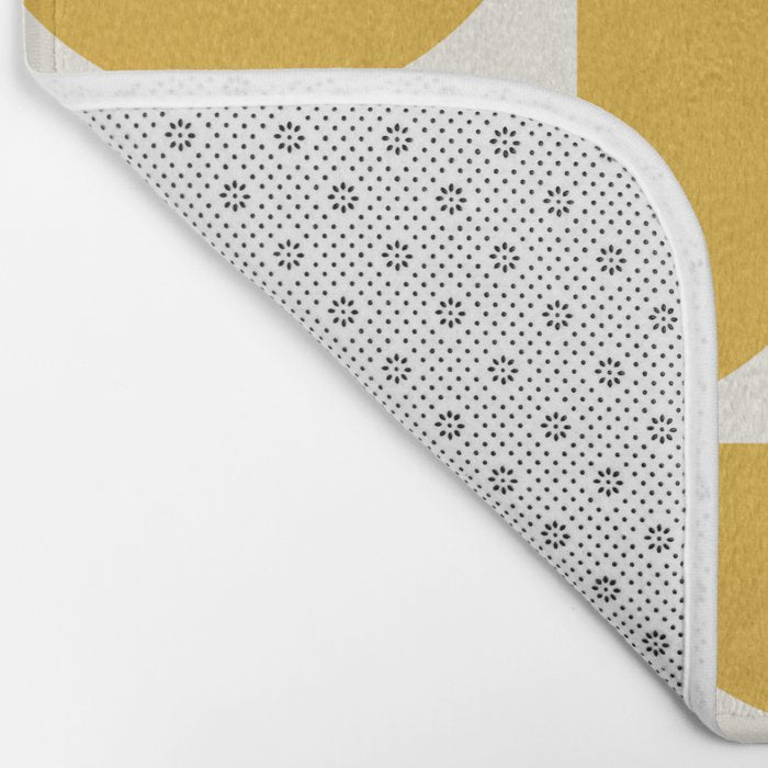 Mid Century Modern Bauhaus Pattern Yellow Bath Mat Gallery Image 2