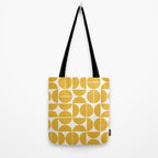 Mid Century Modern Bauhaus Pattern Yellow Tote Bag Gallery Image 2