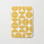Mid Century Modern Bauhaus Pattern Yellow Bath Mat Gallery Image 1