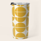Mid Century Modern Bauhaus Pattern Yellow Travel Mug Gallery Image 3