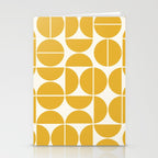 Mid Century Modern Bauhaus Pattern Yellow Stationery Card Gallery Image 2