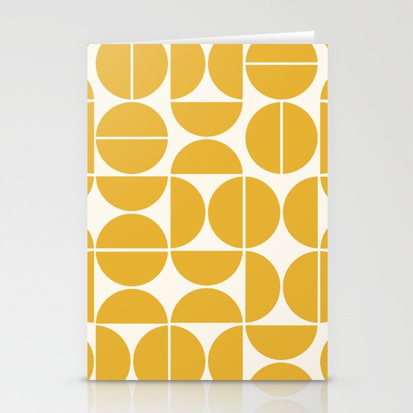 Mid Century Modern Bauhaus Pattern Yellow Stationery Card Gallery Image 2