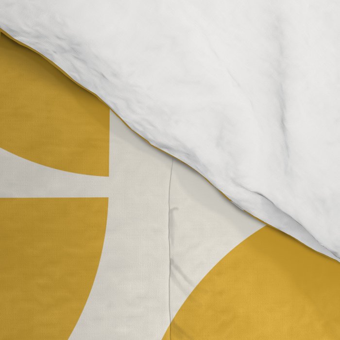 Mid Century Modern Bauhaus Pattern Yellow Comforter Gallery Image 4