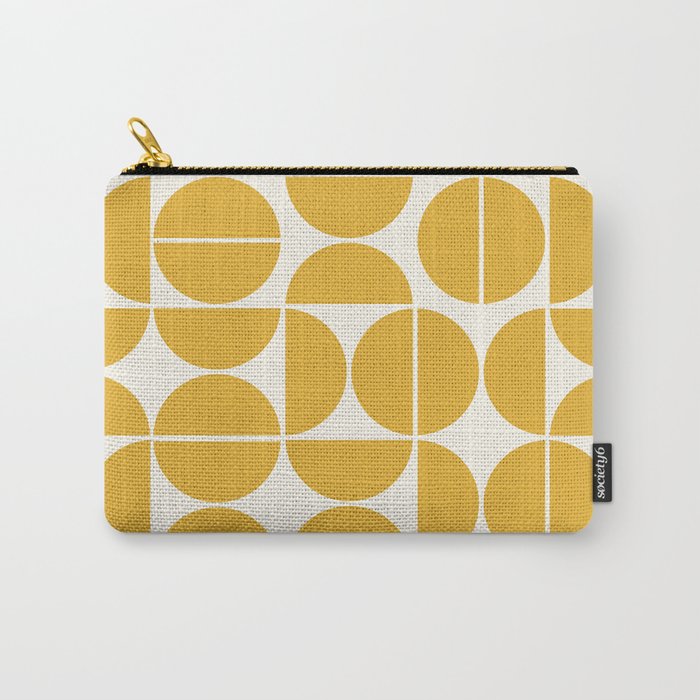 Mid Century Modern Bauhaus Pattern Yellow Carry All Pouch Gallery Image 1