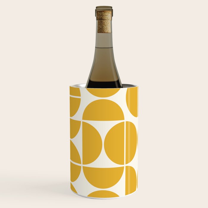 Mid Century Modern Bauhaus Pattern Yellow Wine Chiller Gallery Image 1