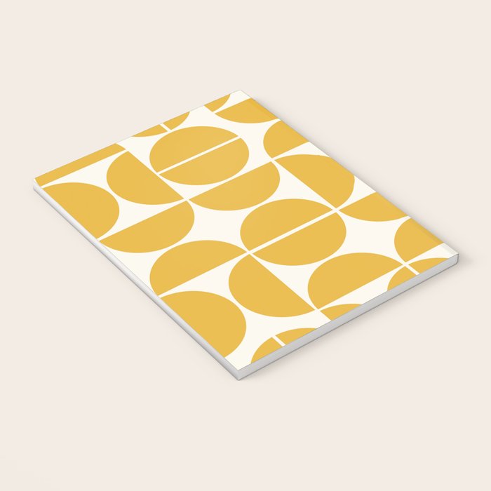 Mid Century Modern Bauhaus Pattern Yellow Notebook Gallery Image 3