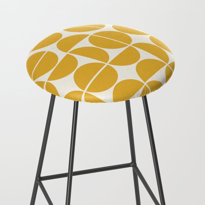 Mid Century Modern Bauhaus Pattern Yellow Stool Gallery Image 2