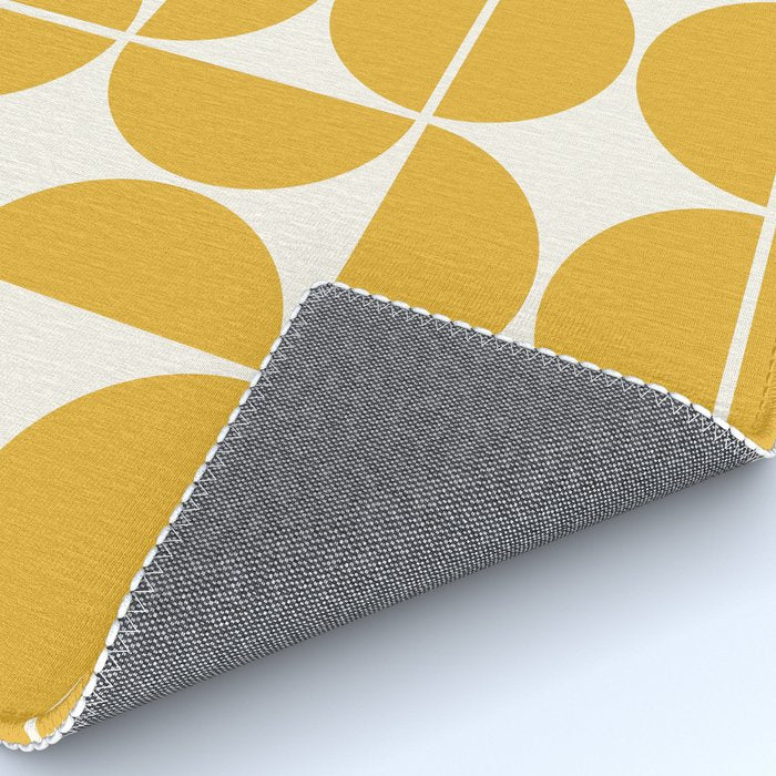 Mid Century Modern Bauhaus Pattern Yellow Rug Gallery Image 4