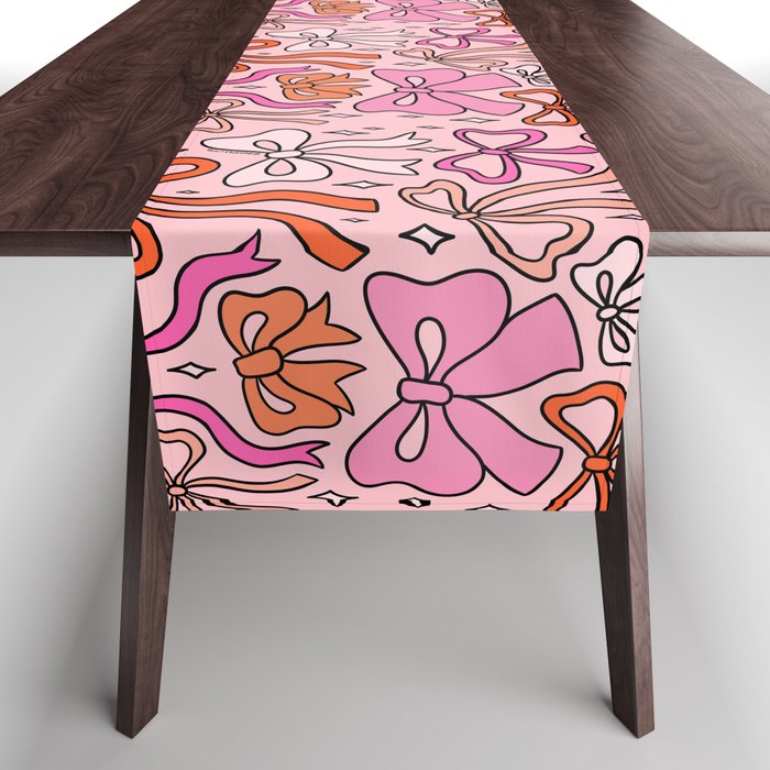 Pink Bow Print Table Runner Gallery Image 1