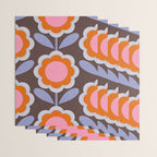 HELLO BOLD RETRO DAISY FLOWERS PATTERN IN BLOOM 3. BROWN Wrapping Paper Gallery Image 3