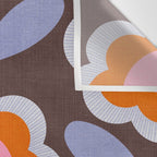 HELLO BOLD RETRO DAISY FLOWERS PATTERN IN BLOOM 3. BROWN Wall Tapestry Gallery Image 3
