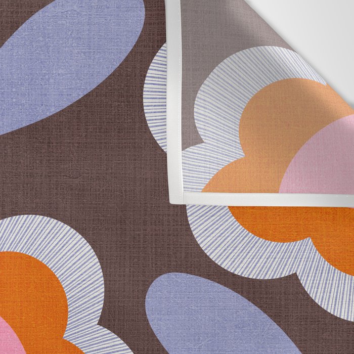 HELLO BOLD RETRO DAISY FLOWERS PATTERN IN BLOOM 3. BROWN Wall Tapestry Gallery Image 3
