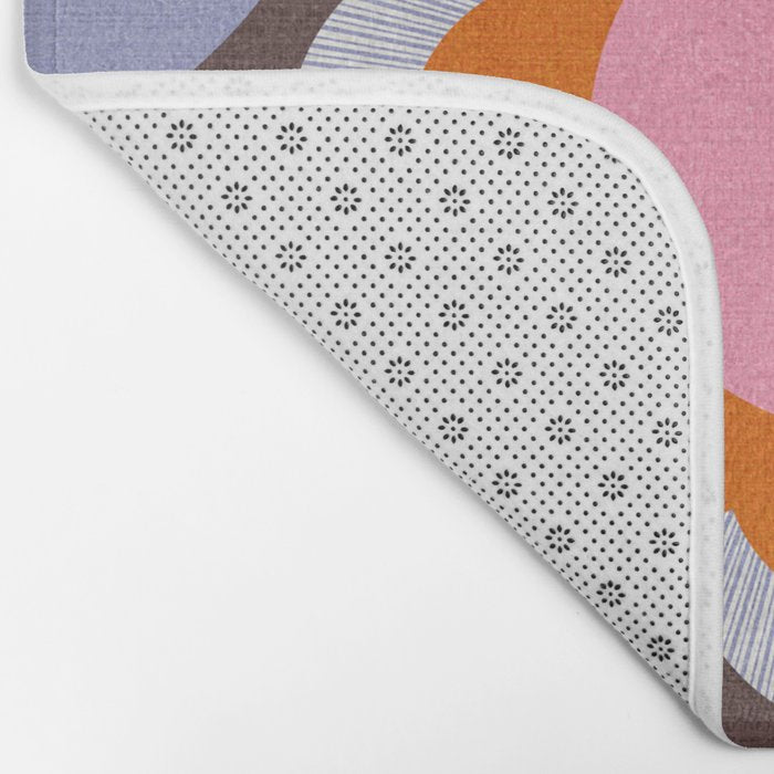 HELLO BOLD RETRO DAISY FLOWERS PATTERN IN BLOOM 3. BROWN Bath Mat Gallery Image 2